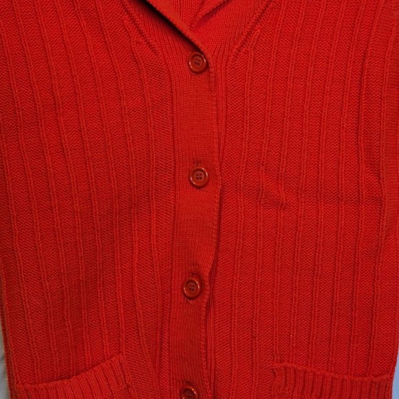 Vintage Red Pullover Sweater Collared The Broadway Size Medium Acrylic Japan - Picture 3 of 12